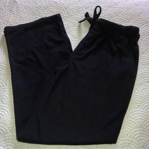 Bottoms OUT Men's Black Fleece Lounge/Sleep Pants w/Pockets - M